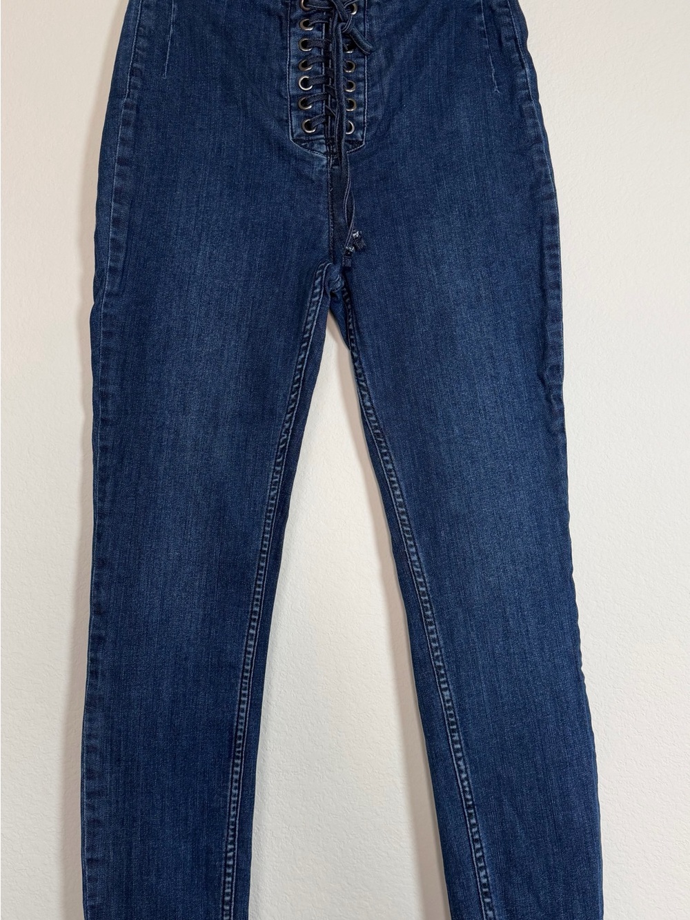 Free people High-Rise Lace-Up Dark Blue Women’s Jeans